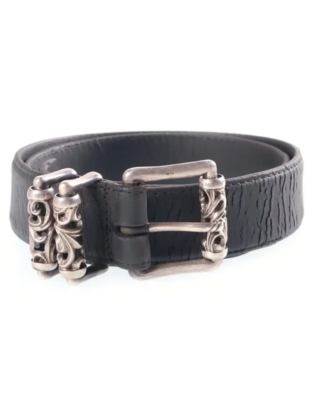 Chrome Hearts Blt Roller Buckle Leather Belt Silver